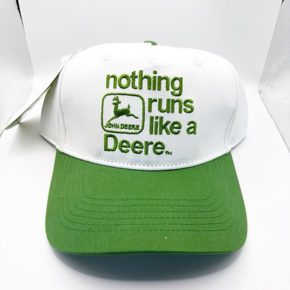 John Deere Licensed Nothing Runs Like a Deere Cotton 5 Panel Snapback Hat Cap